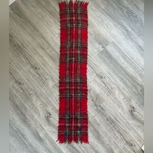 Vintage All Mohair Pile Royal Stewart Red Plaid Scarf